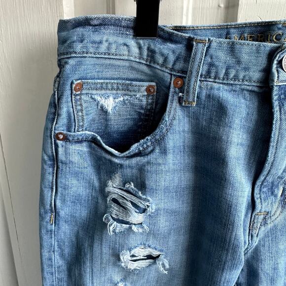 American Eagle Slim Straight Patched Distressed Jeans - Picture 4 of 12